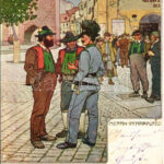 1904 Merano, Meran (Südtirol); Pfarrplatz / square, soldiers s: Altwirth (EK)