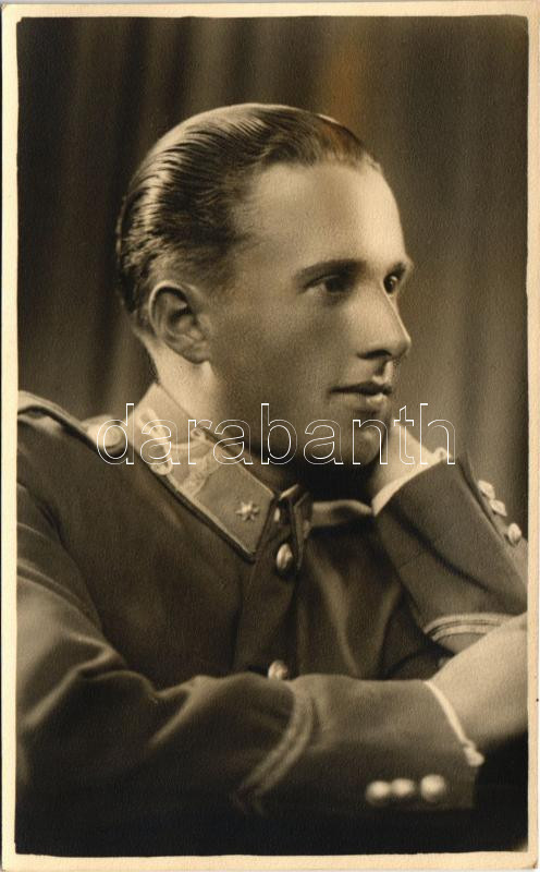 Magyar katona / Hungarian military, soldier. Foto Markovits (Munkács) photo (ragasztónyom / glue marks)