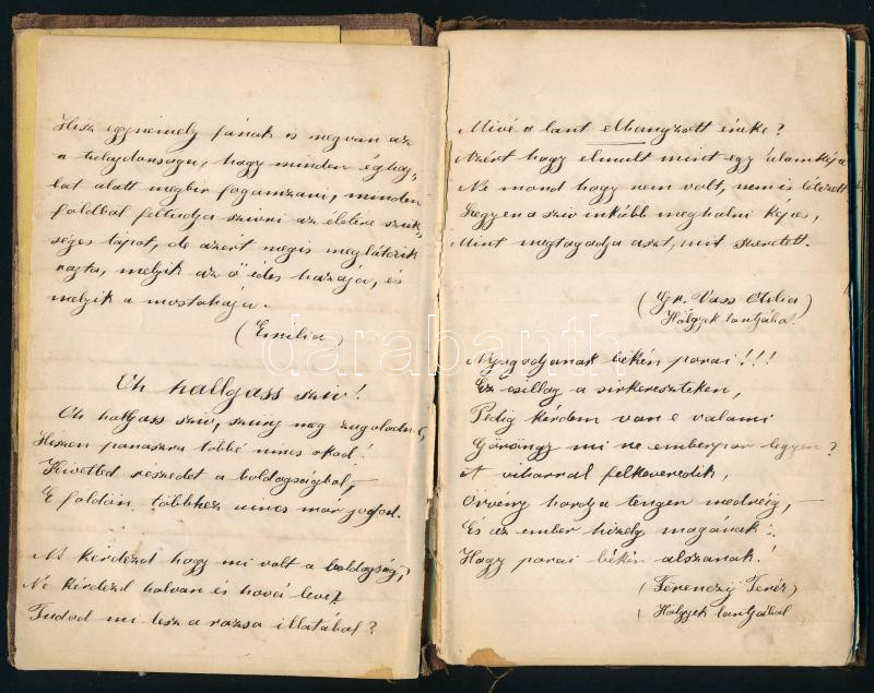 1878 Kézzel írt füzet, megviselt állapotban - Image 2