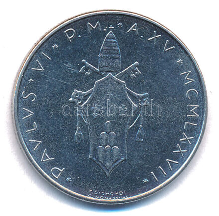 Vatikán 1977. 100L 'VI. Pál' T:UNC,AU Vatican 1977. 100 Lire 'Paulus VI' C:UNC,AU