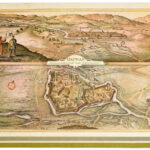 Buda, Eger, Hatvan és Szolnok 16-17. századi látképe, 4 db nagyméretű, színes reprint, 47x33 cm
