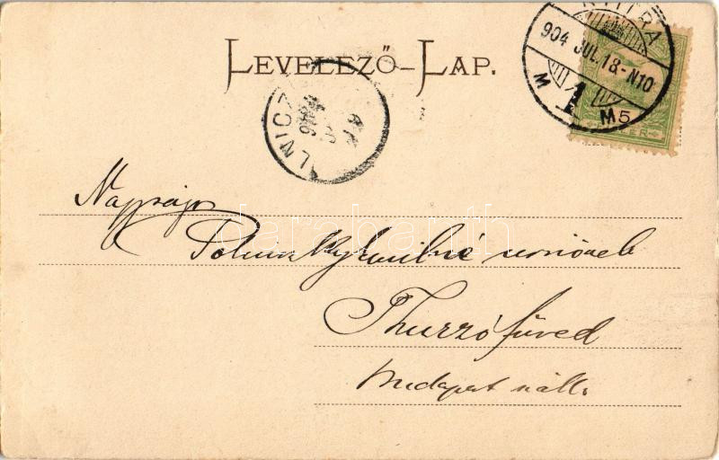 1904 Nyitra, Nitra; Apácazárda, Muskáth N. üzlete. Huszár István kiadása / nunnery, shop (EK) - Image 2