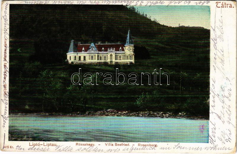 1912 Rózsahegy, Ruzomberok; Villa Seefried. Feitzinger Ede 1902/12. 415. Kr. (EK)