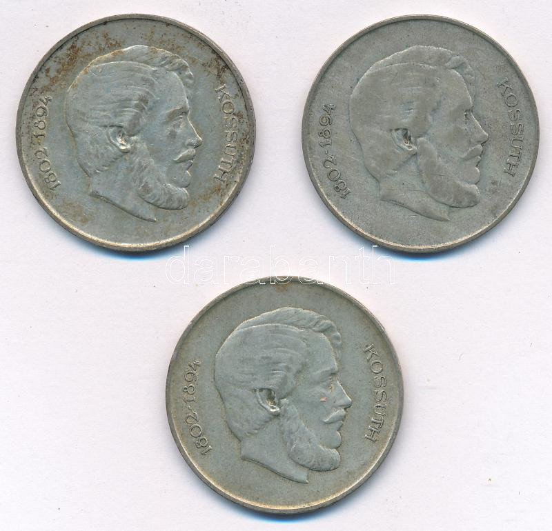 1947. 5Ft Ag 'Kossuth' (3x) T:VF,F patina Adamo F8.1