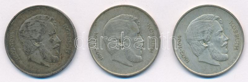 1947. 5Ft Ag 'Kossuth' (3x) T:VF,F patina Adamo F8.1