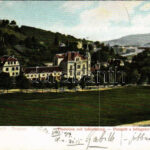 1904 Brassó, Kronstadt, Brasov; Livada postei / Postwiese mit Schlossberg / Postarét, Fellegvár / villa (EK)