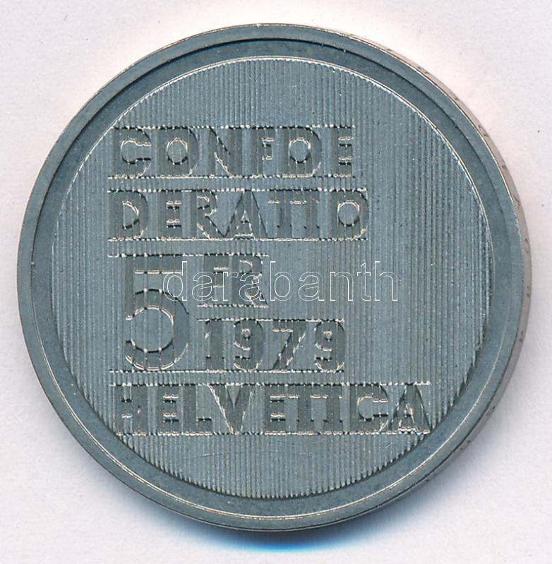 Svájc 1979. 5Fr Cu-Ni 'Albert Einstein születésének 100. évfordulója' T:AU Switzerland 1979. 5 Francs Cu-Ni 'Centennial - Birth of Albert Einstein' C:AU Krause KM#57 - Image 2