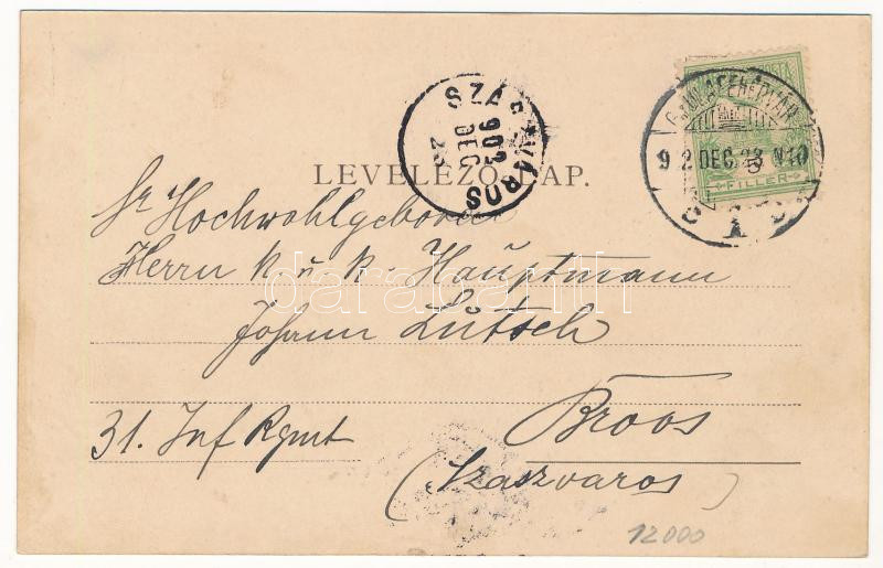 1902 Gyulafehérvár, Karlsburg, Alba Iulia; Novák Ferenc tér. Schäser Ferenc kiadása / square - Image 2