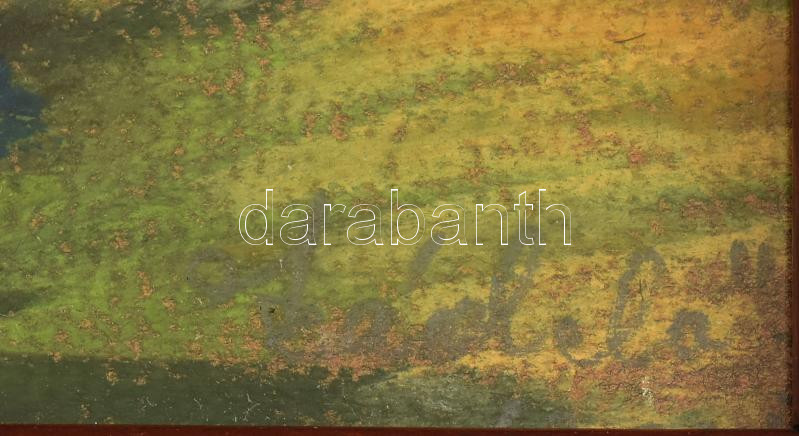 Bertalan Rózsa (1900-1987): Szádelő (Felvidék, Kassa környéke), 1939. Pasztell, papír, jelzés nélkül, jobbra lent autográf címadással és datálással, 30x21 cm. Dekoratív, üvegezett fakeretben. - Image 2