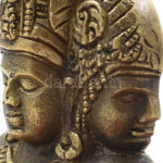 Háromfejű istenség szobor. Bronz, márvány talapzaton m: 10 cm, sz: 15 cm - Image 4