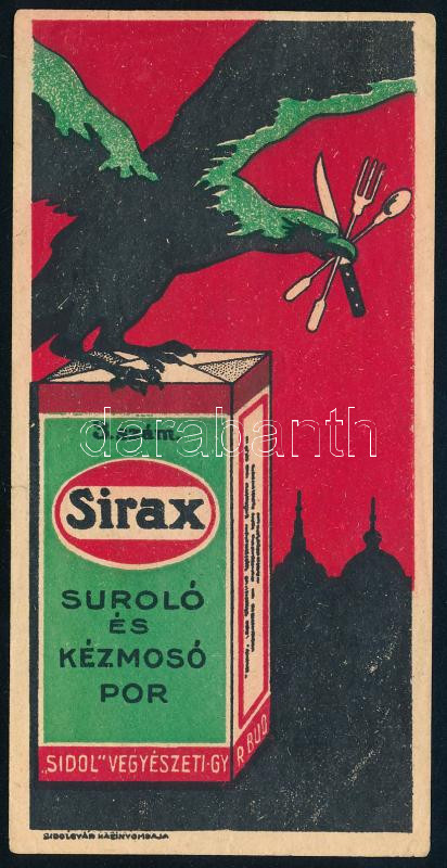 Sirax súroló és kézmosó számolócédula