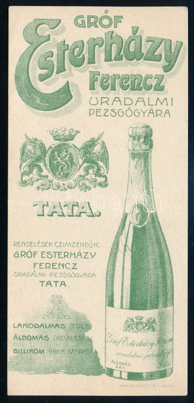 Gróf Esterházy Ferenc uradalmi pezsgőgyára számolócédula