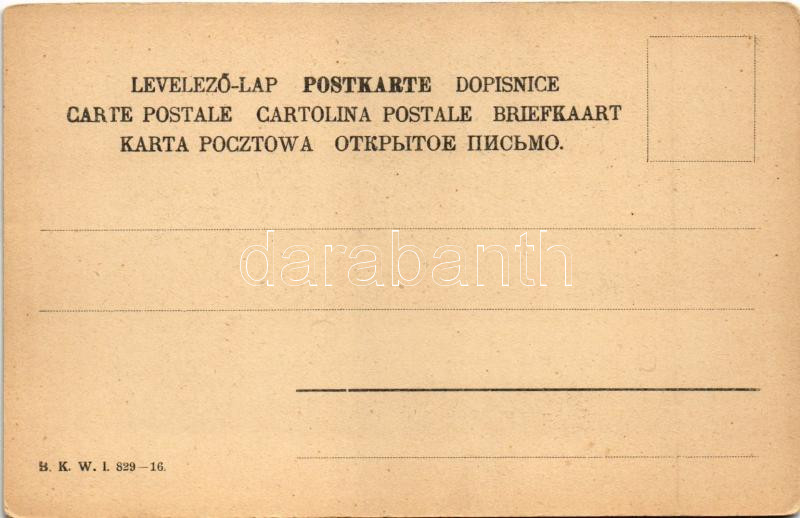 Austro-Hungarian K.u.K. military art postcard. B.K.W.I. 829-16. (EK) - Image 2