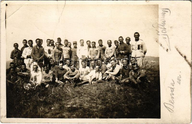 1925 Magyar katonák csoportja / Hungarian military, group of soldiers. photo (fa)