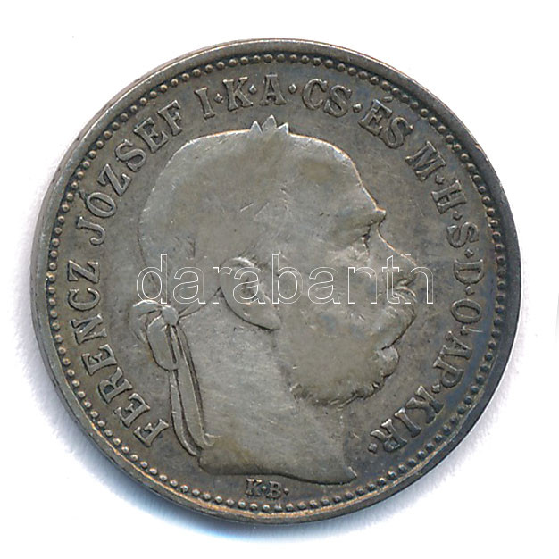 1892KB 1K Ag 'Ferenc József' T:VF,F patina, ph. Adamo K5