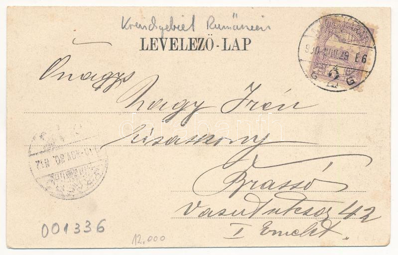 1900 Nagyvárad, Oradea, Grosswardein; Törvényszéki palota. Sonnenfeld A. kiadása / Justiz Palais / palace of justice - Image 2