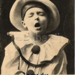 1908 Győr, 'Emlék a győri nyomdászok Velencei Víg-Estélyéről 1908. január 25.' bohóccal (ázott / wet damage)