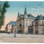 1918 Pécs, Pályaudvar, vasútállomás. leporellólap 10 képpel, közte zsinagóga (szakadás / tear)
