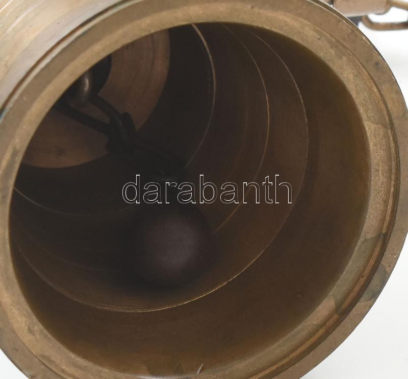 Asztali fém csengő, kopásokkal, m: 18 cm - Image 3