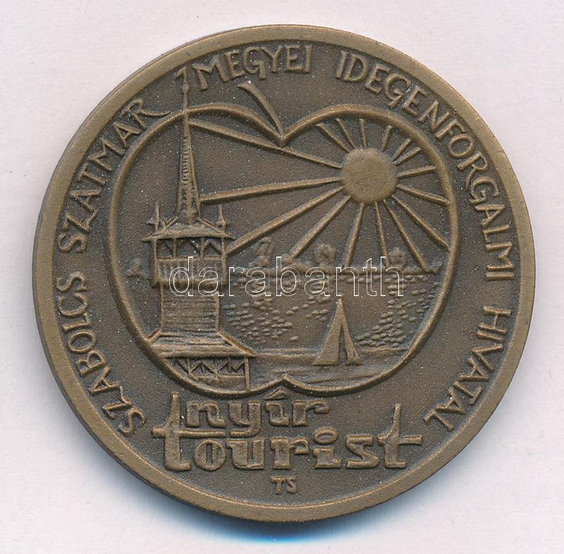 Tóth Sándor (1933-2019) DN 'Szabolcs Szatmár Megyei Idegenforgalmi Hivatal - Nyír Tourist / Kisvárda' kétoldalas bronz emlékérem (40mm) T:UNC - Image 2