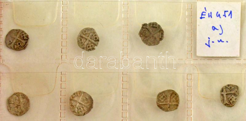 1387-1427. Parvus Ag 'Zsigmond' kapszulában (50db) kisalakú, fekete műbőr berakóban, szinte mindegyik külön típus, közte ritkábbak is T:AU-VF patina Hungary 1387-1427. Parvus Ag 'Sigismund' (50pcs) in a small faux leather binder, almost - Image 3