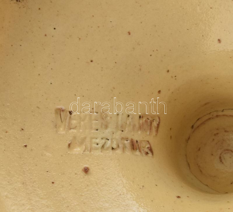 Veres Lajos, Mezőtúr: Amfóra váza, mázas kerámia, jelzett, minimális lepattanás, m: 29 cm - Image 2