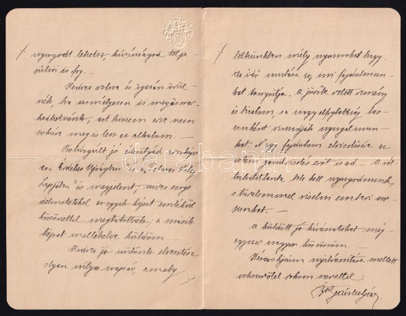 1915 báró Gaizler Géza saját kézzel írt levele nemesi címeres levélpapíron - Image 2