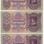 1930. 100P (3x) sorszámkövetők 'E 236 042204 - E 236 042206' T:F közte szép papír