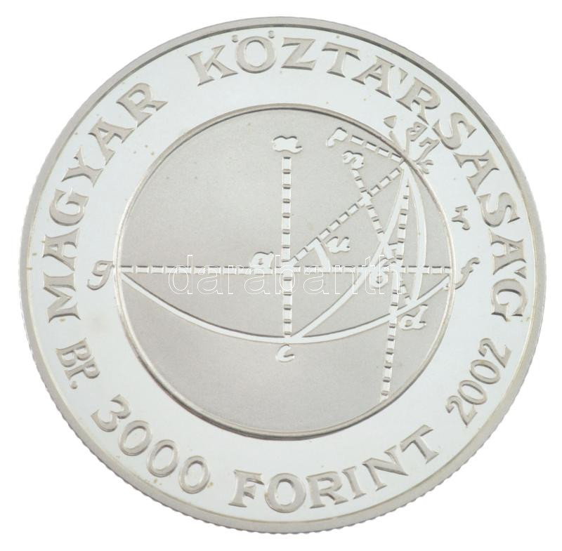 2002. 3000Ft Ag 'Bolyai János' kapszulában, tanúsítvánnyal T:PP Adamo EM180