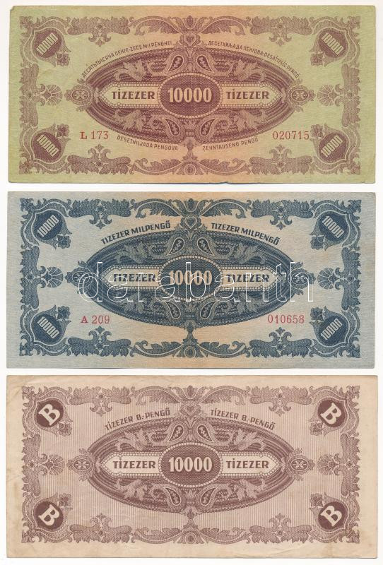 1945. 10.000P + 1946. 10.000MP + 10.000BP T:F közte szép papír, folt - Image 2