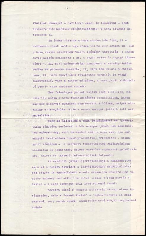 1925 Magyar Mérnökök és Építészek Szövetsége beadványa a kormányhoz a háborús kötvények visszafizetése ügyében, sokszorosított gépirat, Jendrassik Kornél (1868-1931) gépészmérnök, a Szövetség titkára, a gépészeti, - Image 2