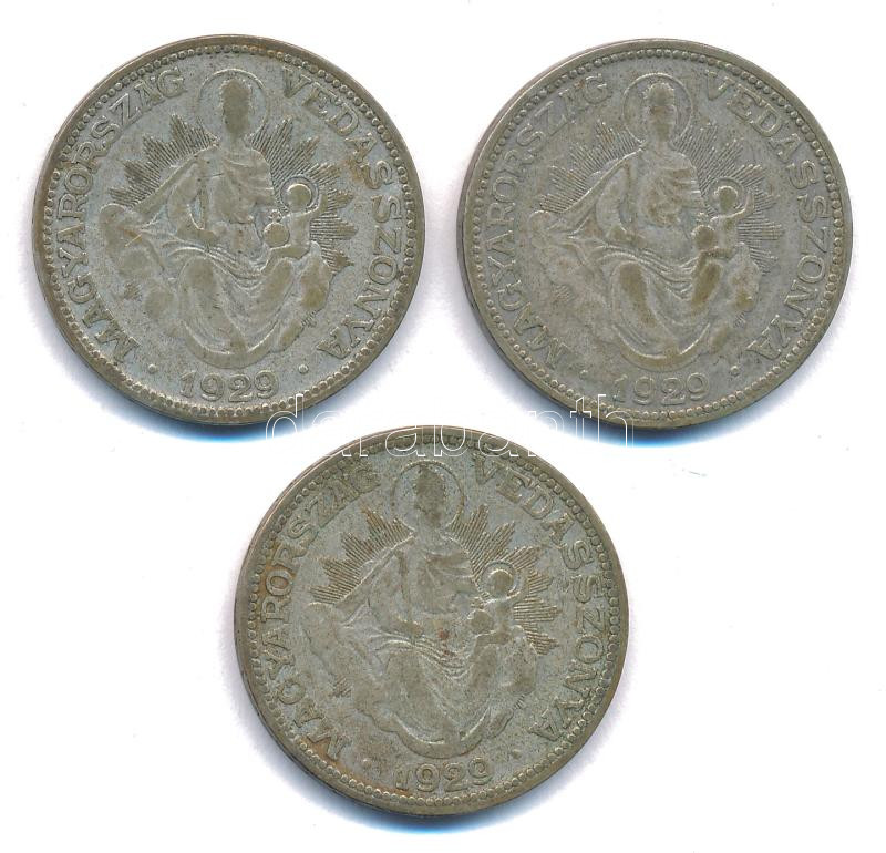 1929. 2P Ag 'Madonna' (3x) T:F Adamo P7