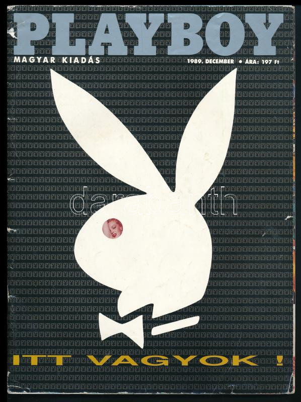 1989 Playboy magazin magyar kiadásának első száma, kihajtható poszterrel, olvasott állapotban