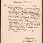 1896 Bary József, a tiszaeszlári per egykori vizsgálója által írt kérvény