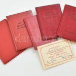 1953-1989 Egy személy 5 db párttagsági könyve