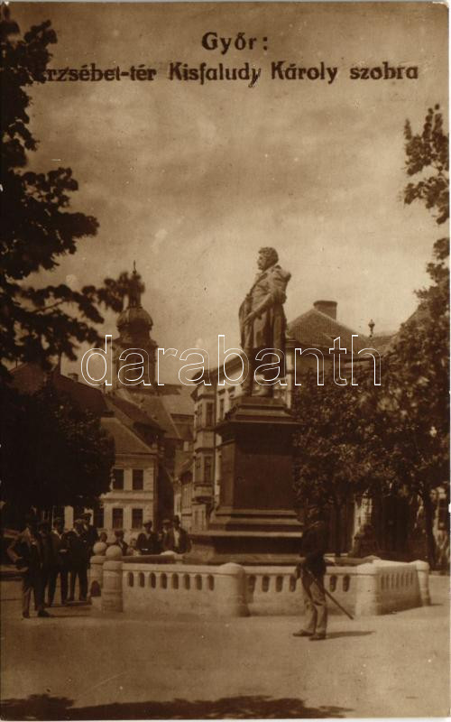 Győr, Erzsébet tér, Kisfaludy Károly szobor. photo