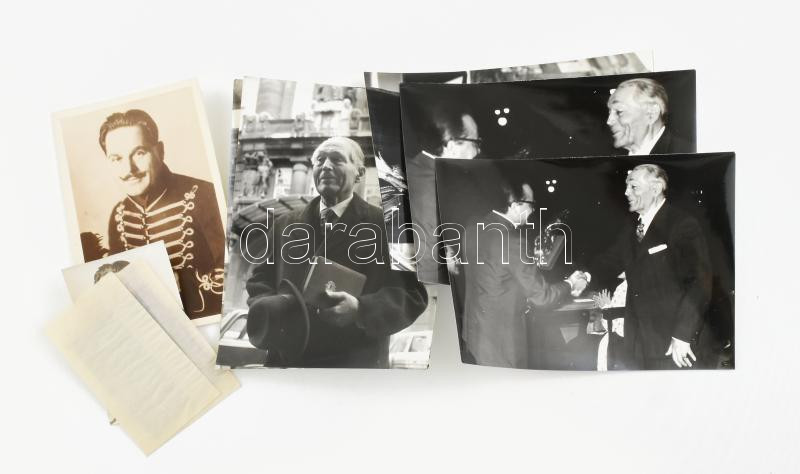 Palló Imre (1891-1978) Kossuth-díjas operaénekes (bariton), 6 db pecséttel jelzett fotó (Mezey Béla felvételei), 18x13 cm + régebbi portréjáról 2-2 db előhívás és negatív (össz. 10 db)