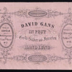 1856 David Gans pesti arany és ezüstműves grafikus számlája