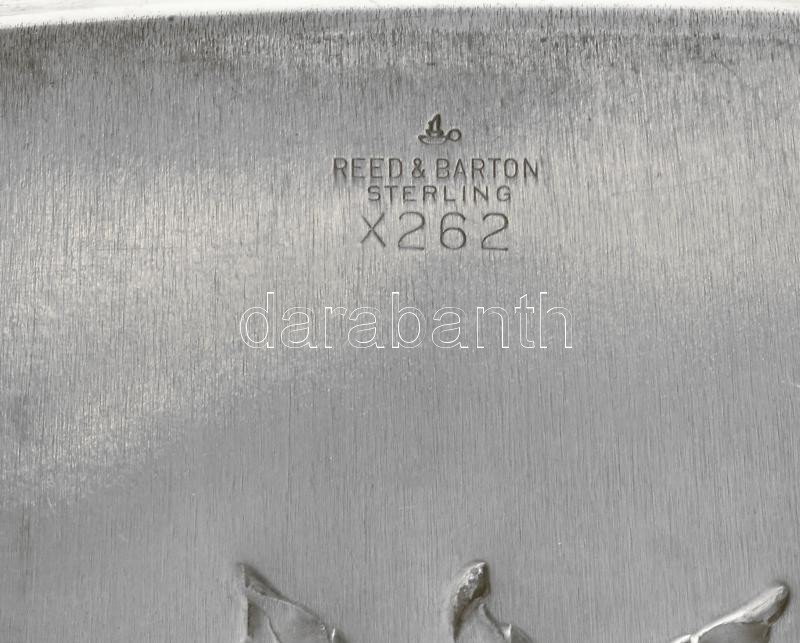Ezüst (Ag) Reed&Barton Classic Rose sterling /925 rózsás kínálótál, jelzett, 21x21cm, nettó: 290g - Image 4