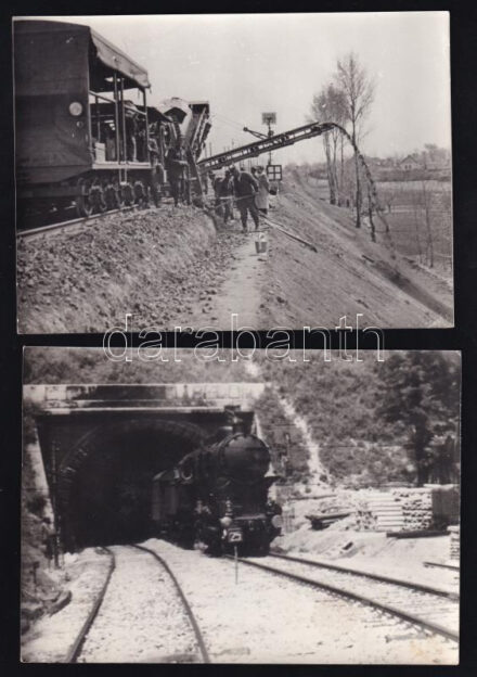 cca 1960 25 db vasúttal kapcsolatos fotó 16x12 cm / Railway photos