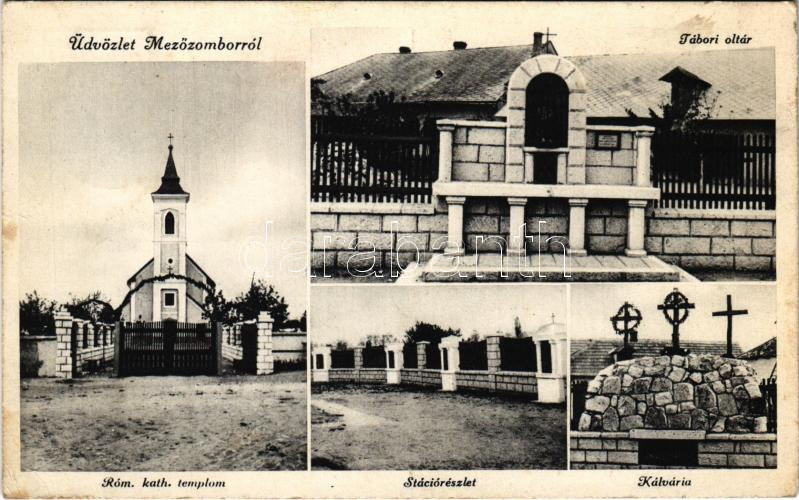 1938 Mezőzombor, Római katolikus templom, Tábori oltár, Kálvária, stáció részlet. Lehrbaum fényképész (fl)