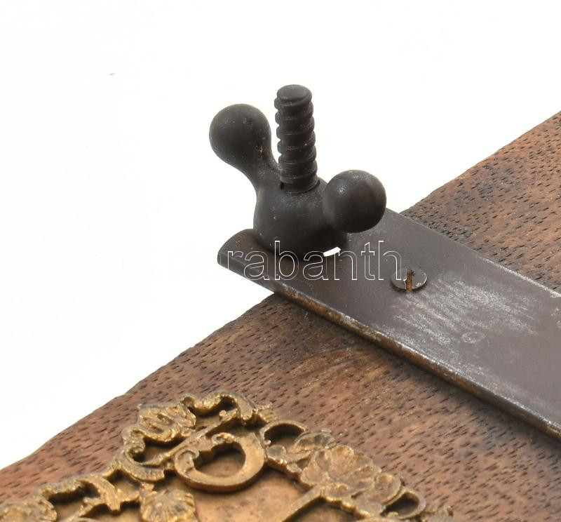 Díszes prés, fa fém, kopásokkal, 23x11 cm - Image 4
