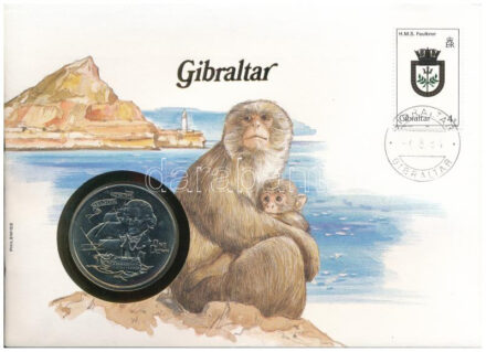 Gibraltár 1980. 1C Cu-Ni 'Horatio Nelson halálának 175. évfordulója' forgalomba nem került emlékkiadás felbélyegzett borítékban, bélyegzéssel, német nyelvű leírással T:1- Gibraltar 1980. 1 Crown Cu-Ni '175th Anniversary of the