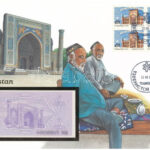 Üzbegisztán 1992. 5S felbélyegzett borítékban, bélyegzéssel T:UNC Uzbekistan 1992. 5 So'm in envelope with stamp and cancellation C:UNC