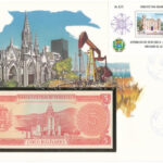 Venezuela 1989. 5B borítékban, alkalmi bélyeggel és bélyegzéssel T:UNC Venezuela 1989. 5 Bolivares in envelope with stamps and cancellations C:UNC