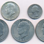 Amerikai Egyesült Államok 1965. 1/2$ Ag 'Kennedy' + 1968D 1/4$ 'Washington' Cu-Ni + 1971. 1$ Cu-Ni 'Eisenhower' (3db) T:XF,VF USA 1965. 1/2 Dollar Ag 'Kennedy' + 1968D 1/4 Dollar 'Washington' Cu-Ni + 1971. 1 Dollar Cu-Ni 'Eisenhower' (3pcs)