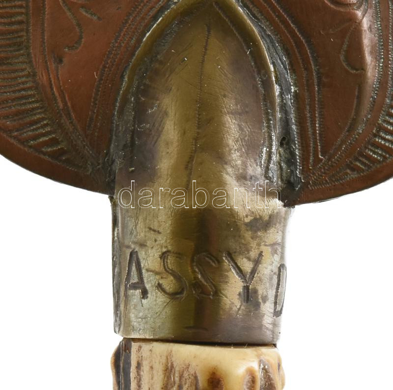 Lovassy Dezső őrnagy jelzéssel szecessziós levélbontó kés, agancs nyéllel, 36 cm - Image 3
