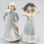 2 db Alba Julia porcelán figura. Kézzel festett, jelzett, hibátlan 18 cm