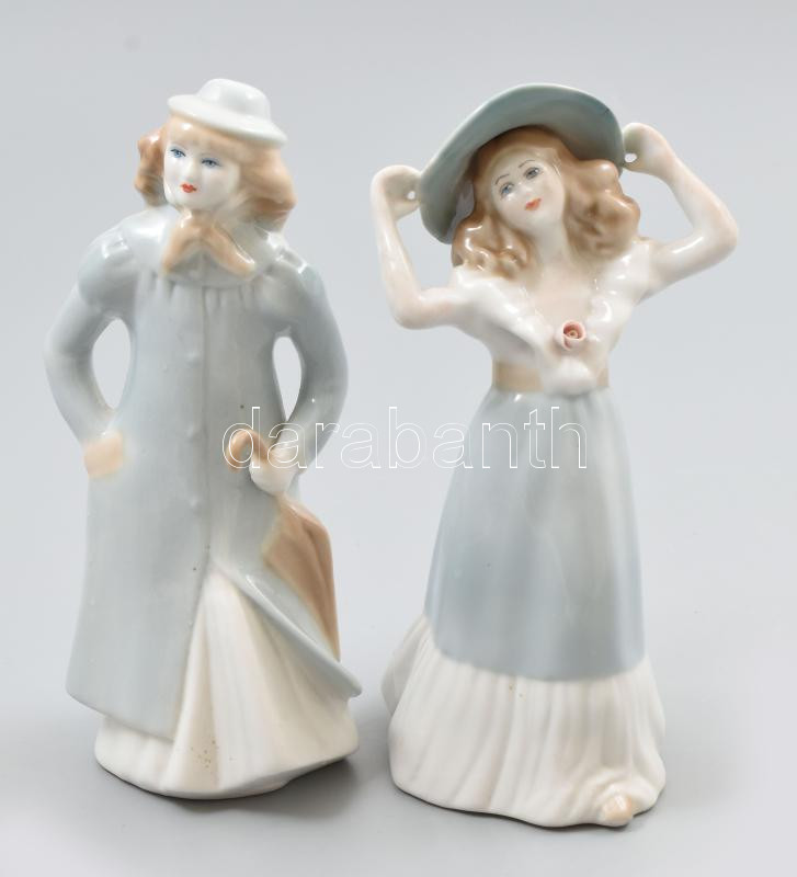 2 db Alba Julia porcelán figura. Kézzel festett, jelzett, hibátlan 18 cm