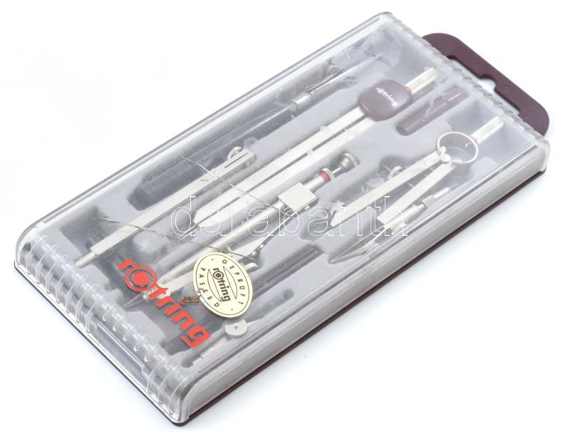 Retró Rotring körzőkészlet, komplett, eredeti dobozában - Image 2
